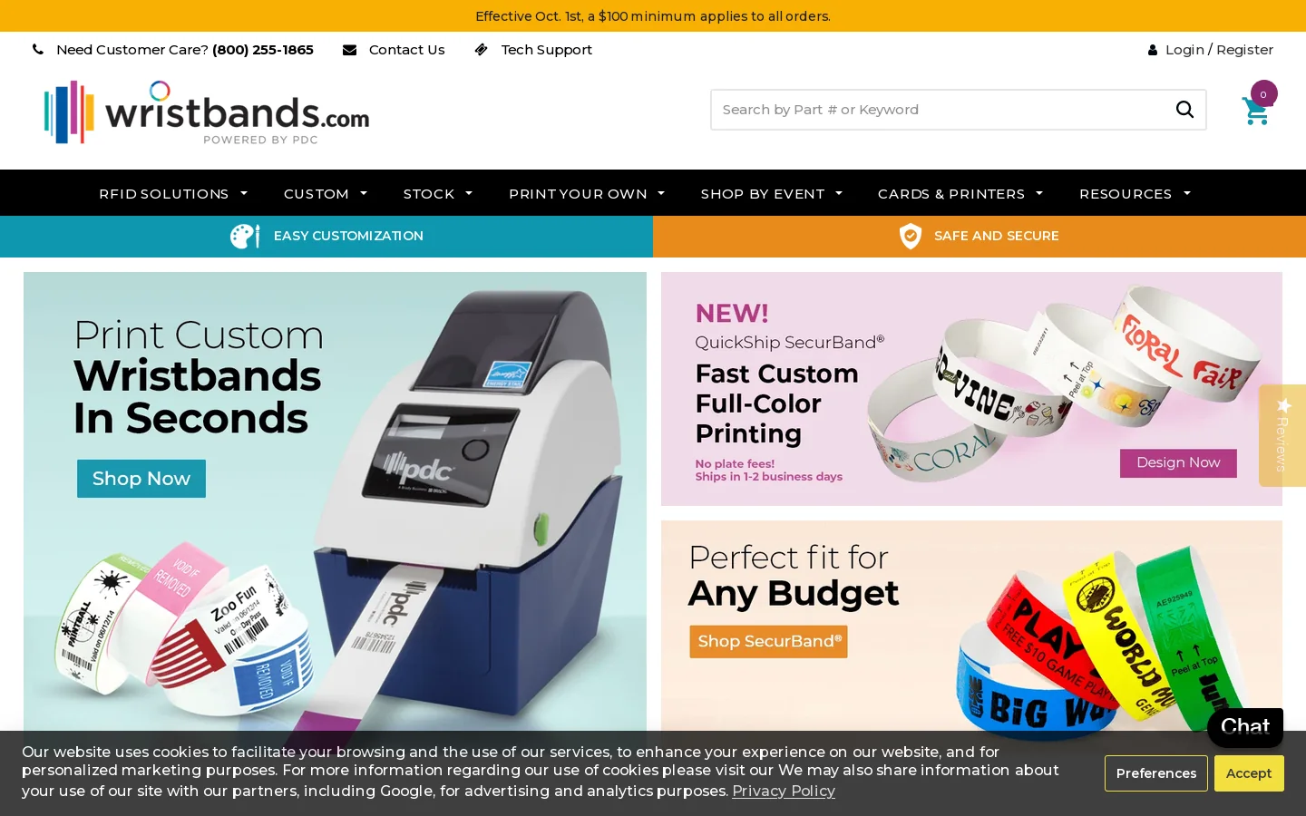 Wristbands.com 首页截图