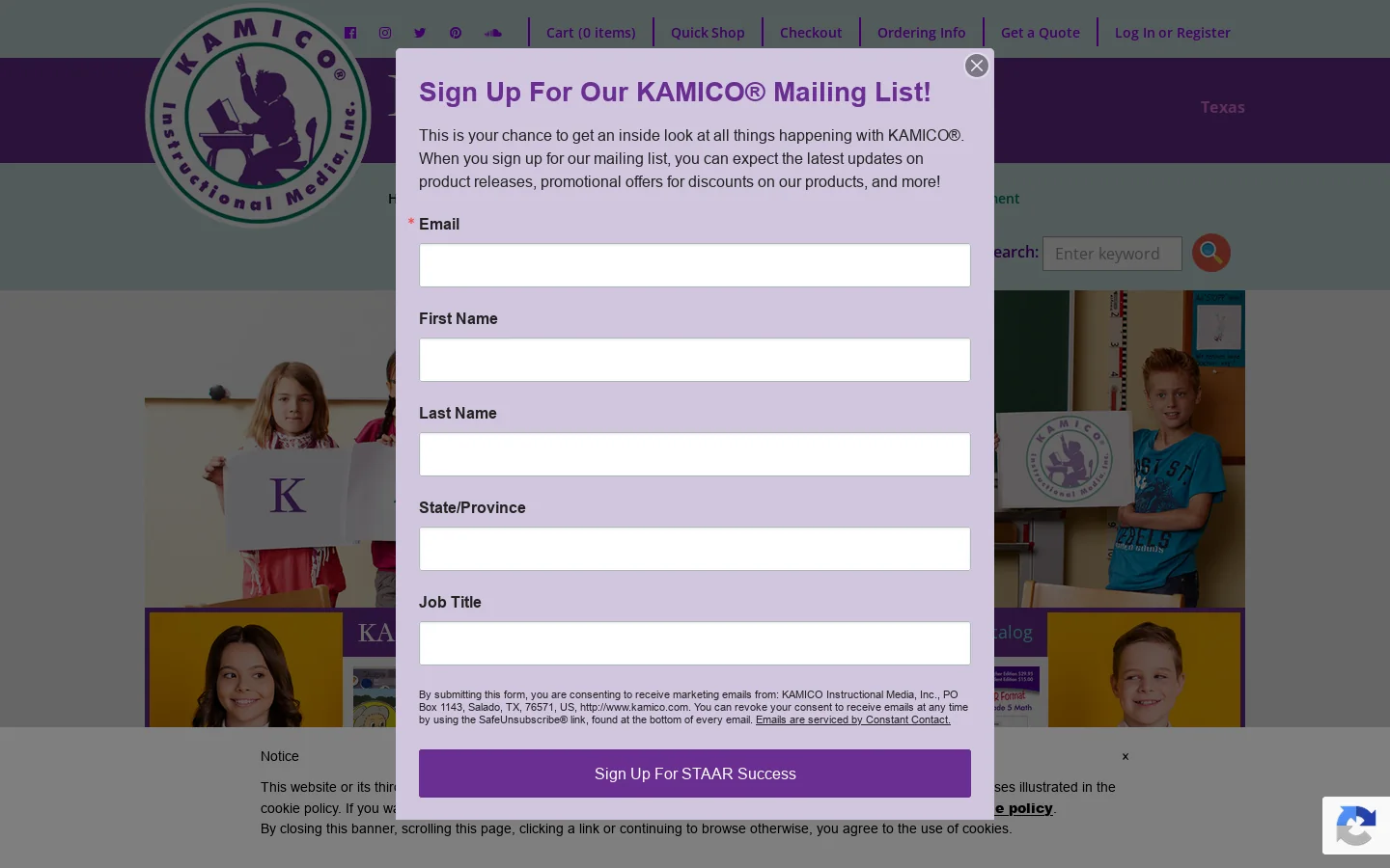 KAMICO® Instructional Media 首页截图