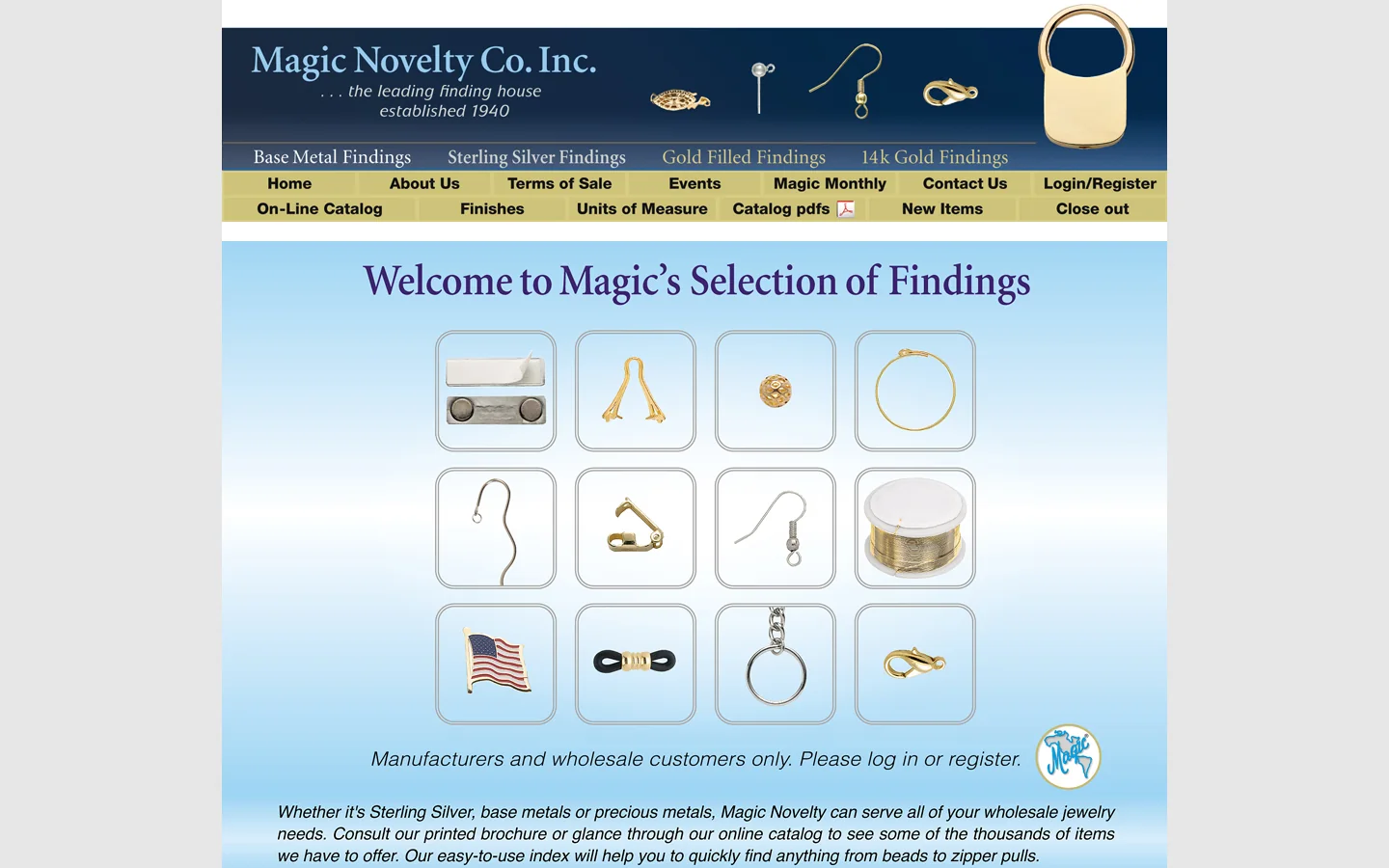 MAGIC NOVELTY CO INC 首页截图