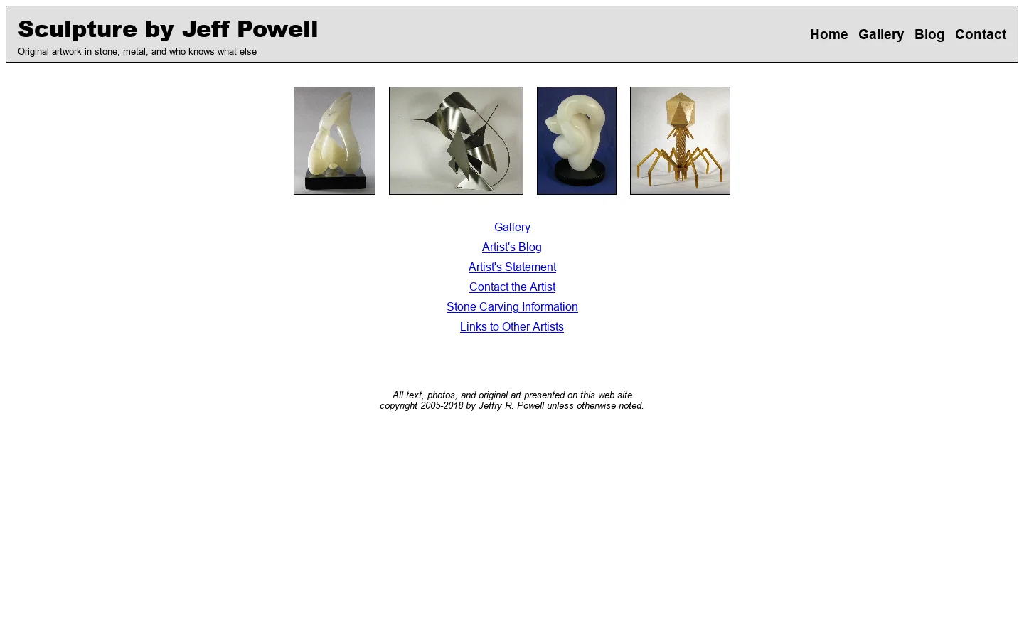 Sculpture by Jeff Powell 首页截图