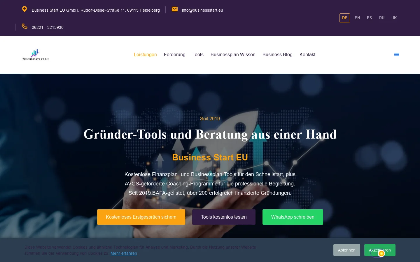 Businessstart EU 首页截图