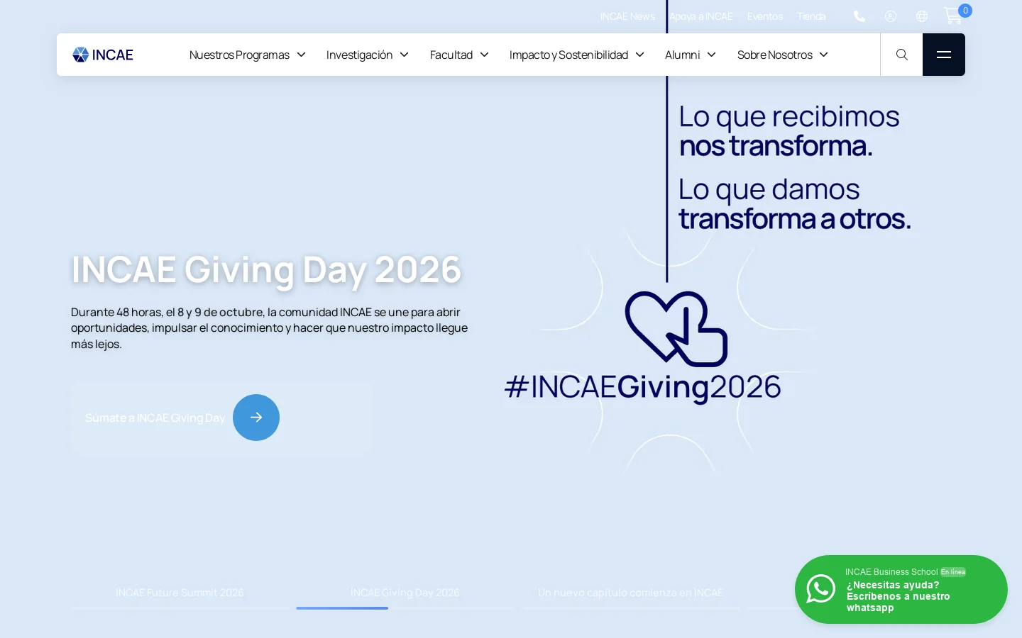 INCAE 首页截图