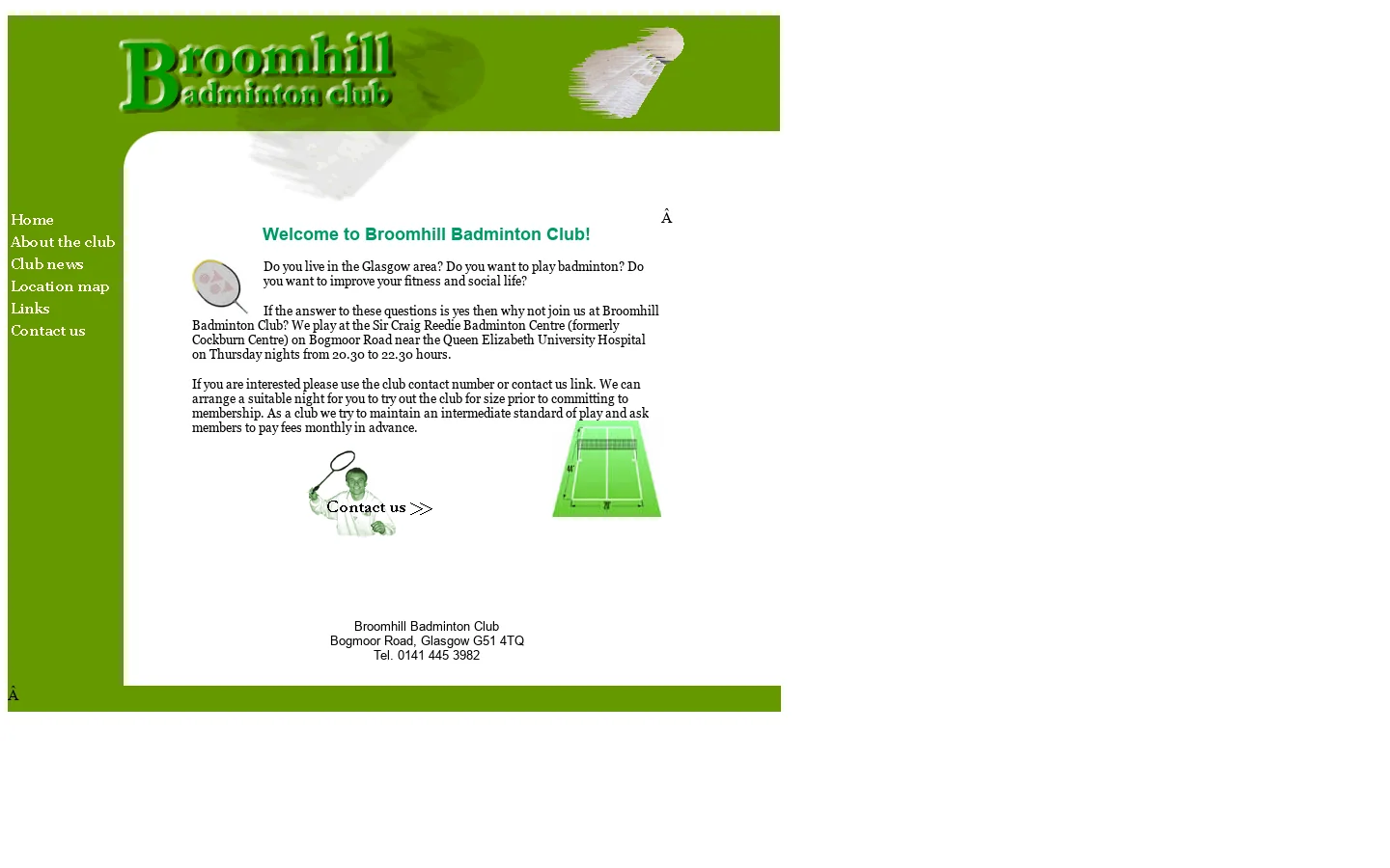 broomhillbadminton.co.uk 首页截图