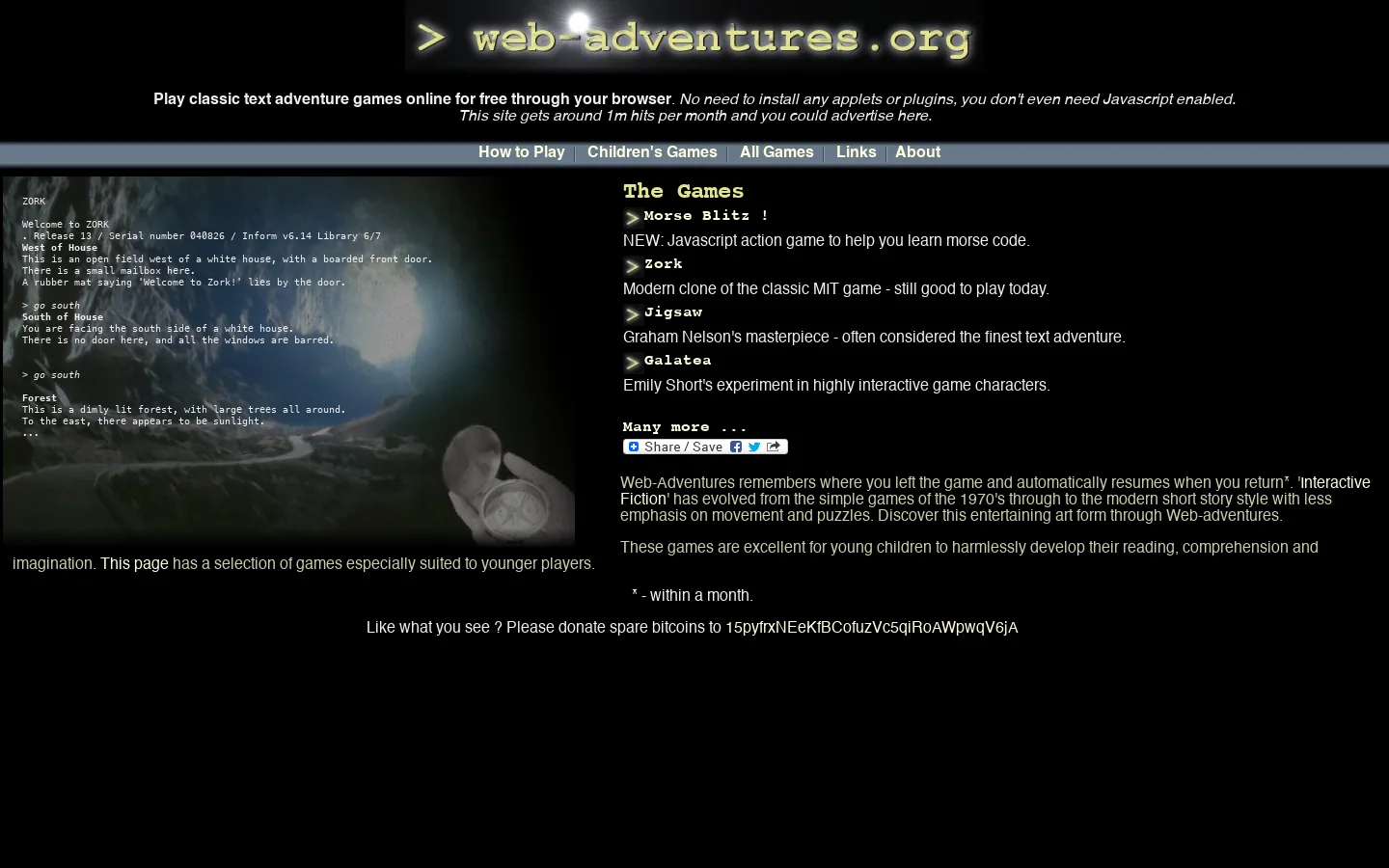 Play text adventures online 首页截图