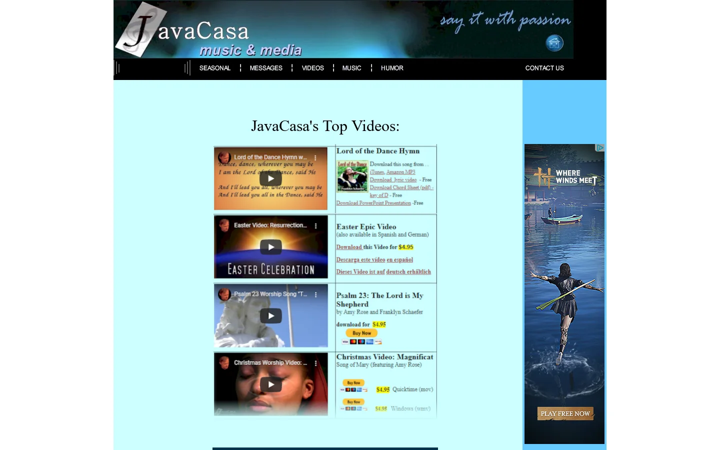 JavaCasa Music & Media 首页截图