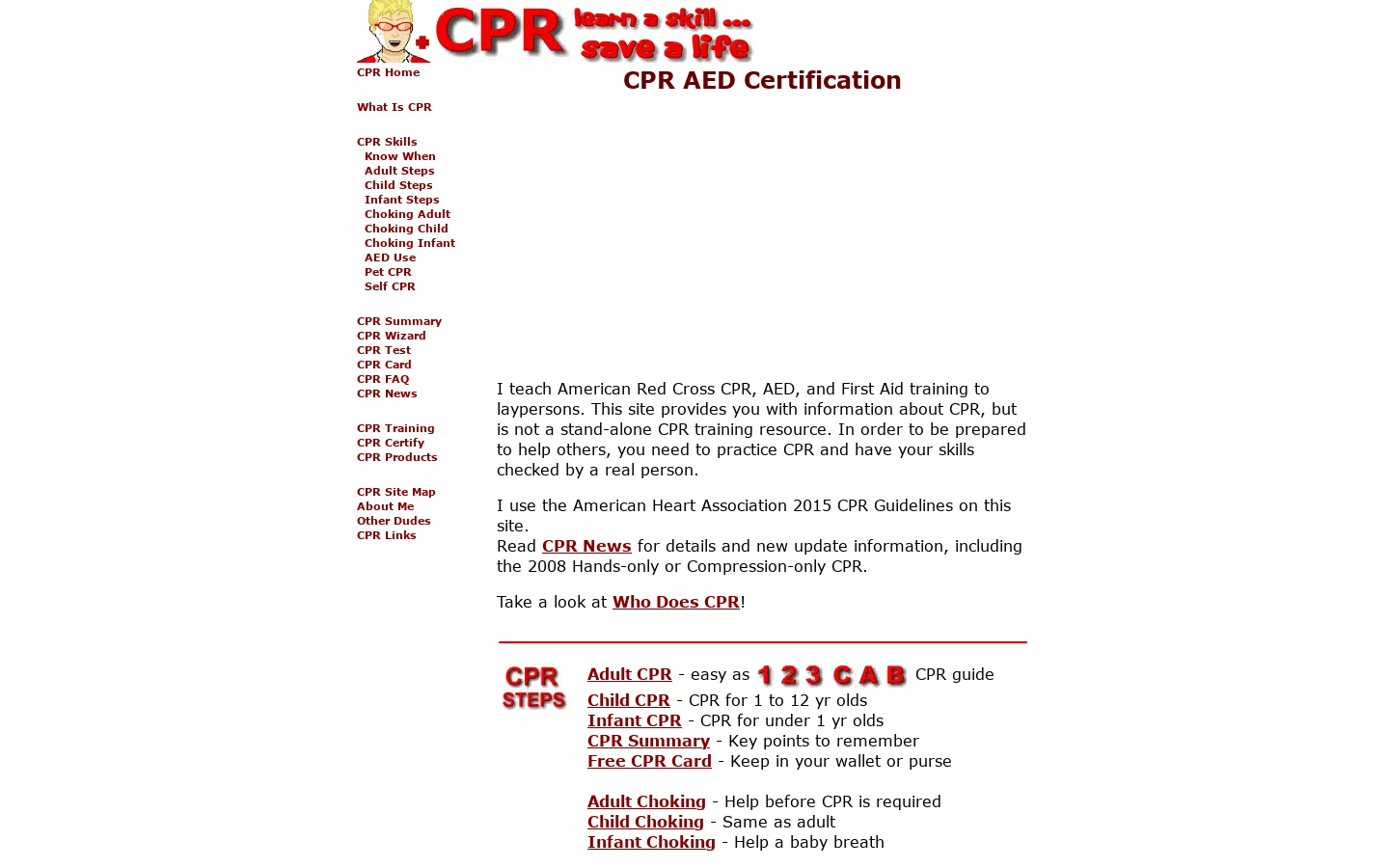 CPR AED certification training classes 首页截图