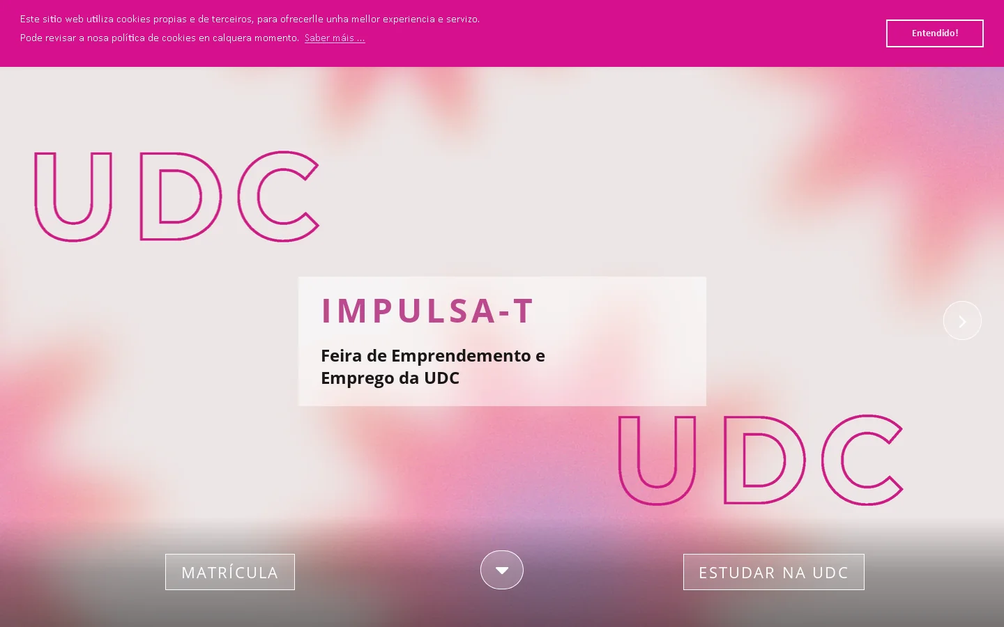 Universidade da Coruña 首页截图