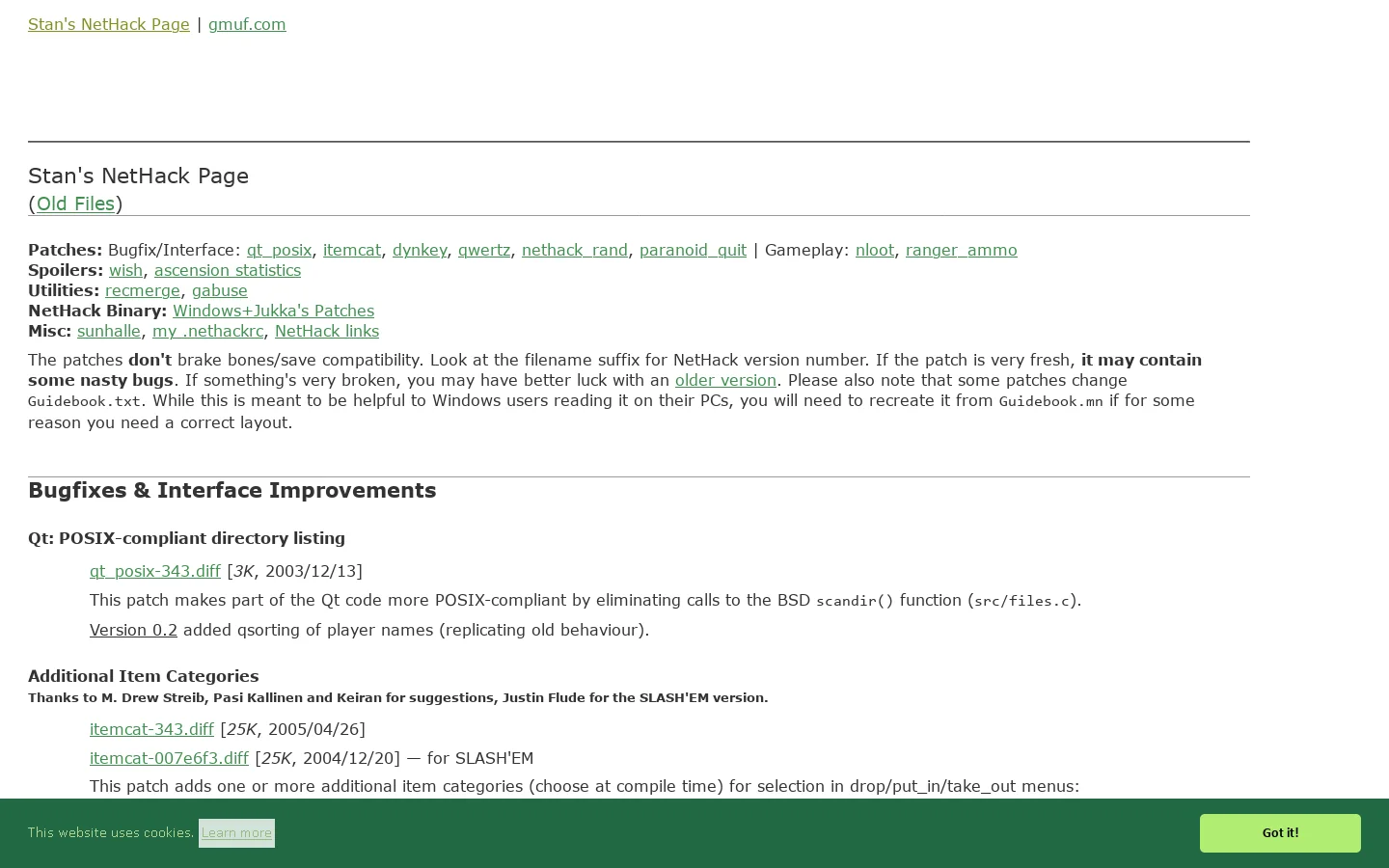 NetHack Stuff 首页截图