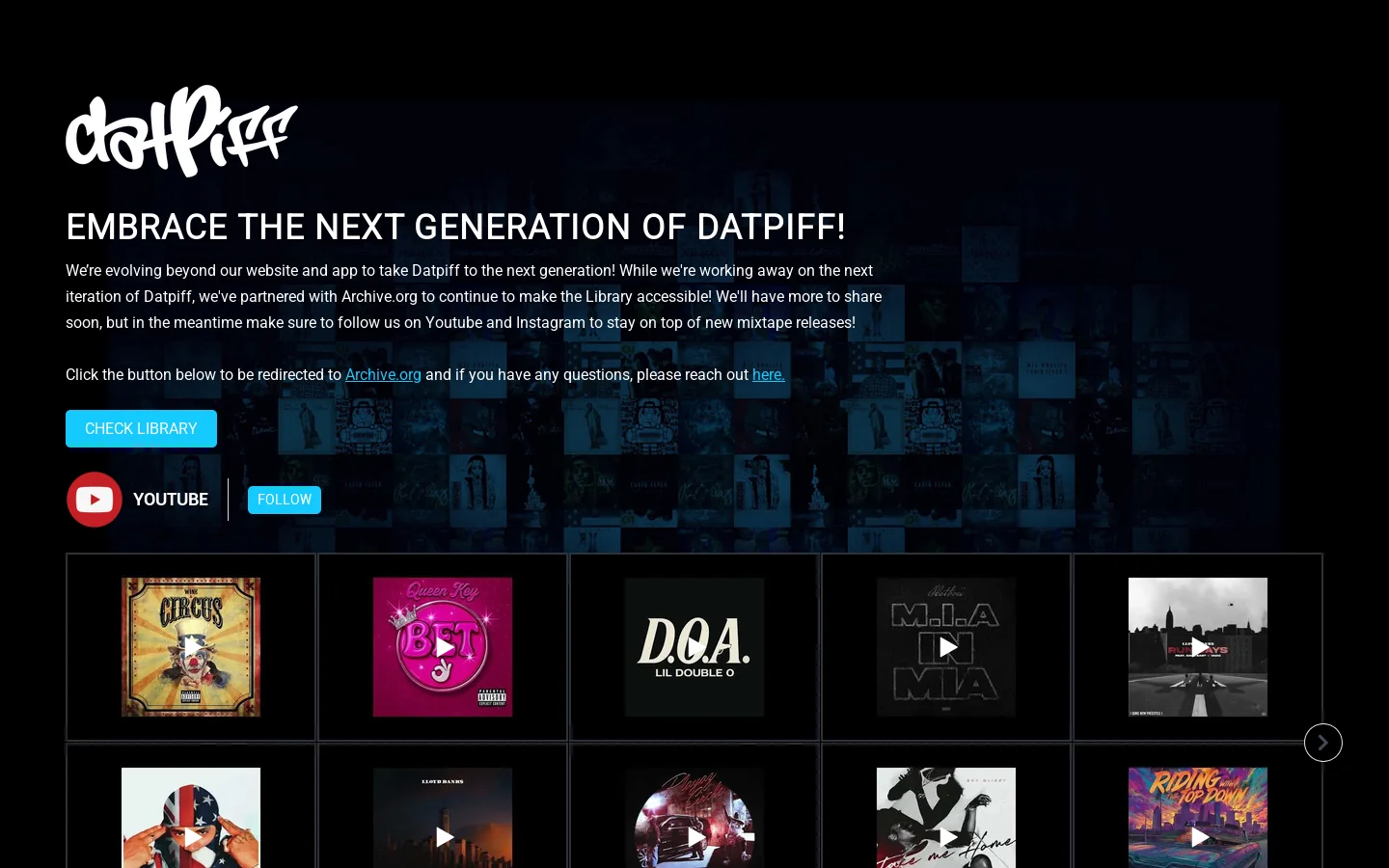 DatPiff 首页截图
