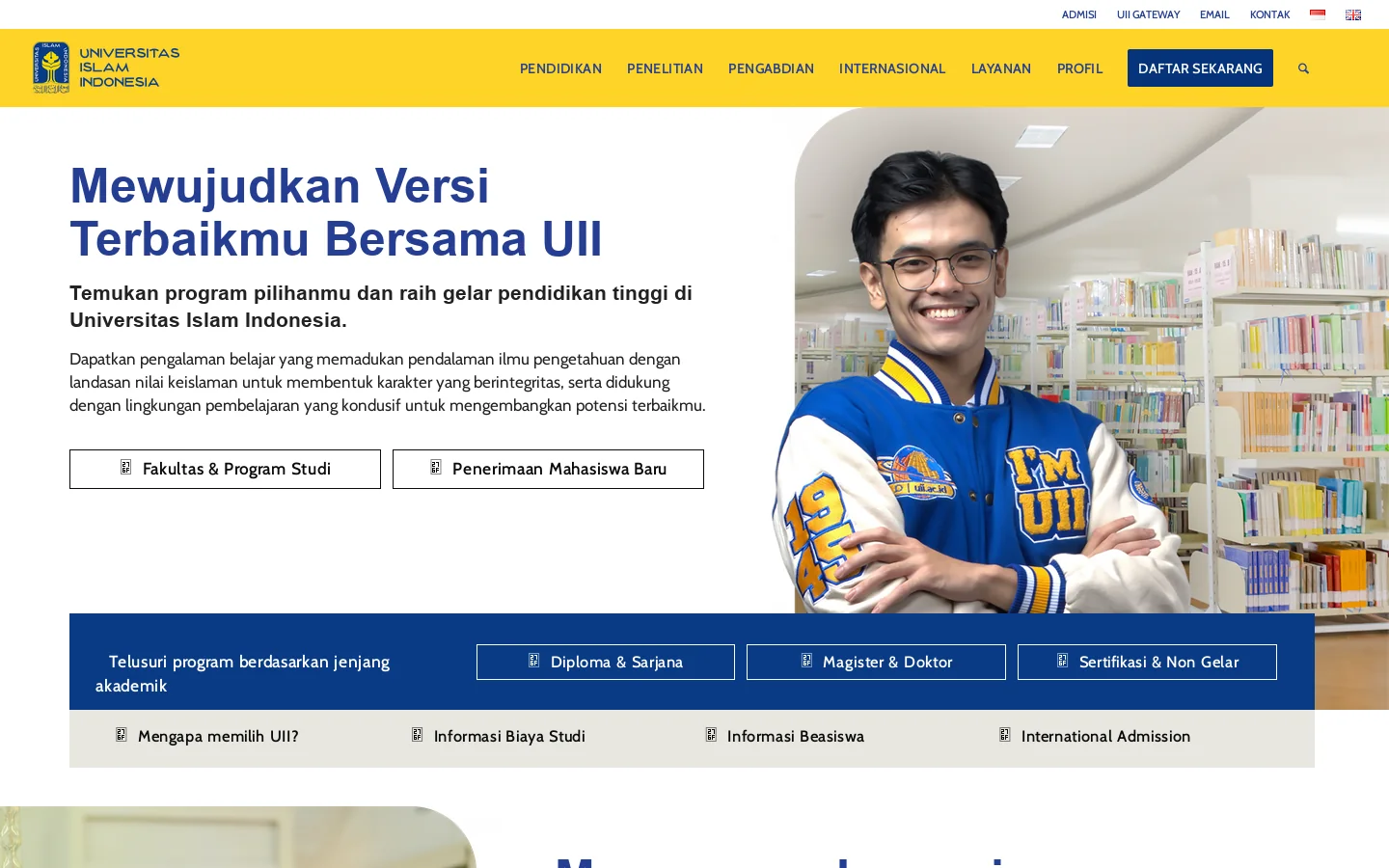 Universitas Islam Indonesia | Bahasa Indonesia - Universitas Islam Indonesia 首页截图