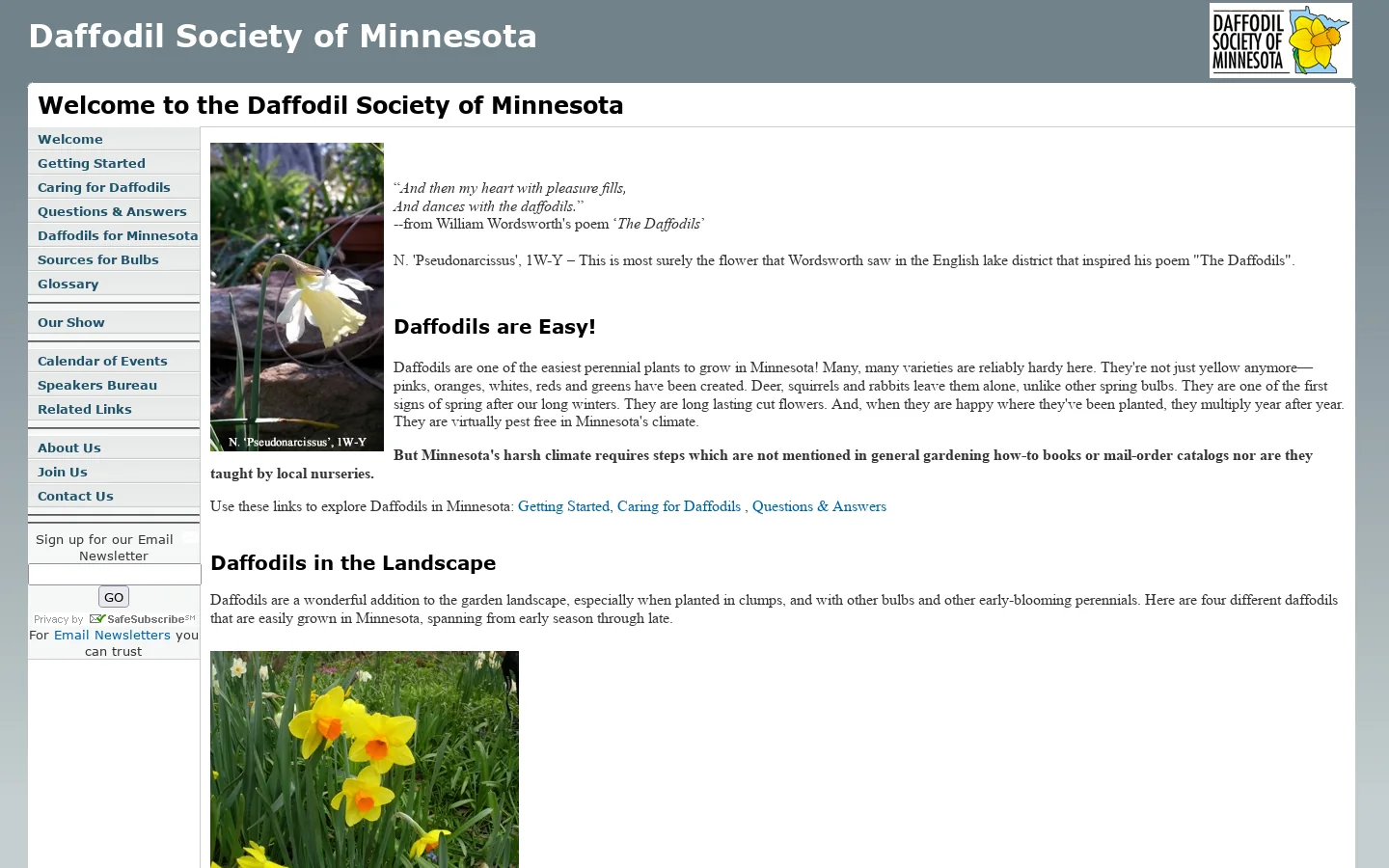 Daffodil Society of Minnesota - Welcome 首页截图