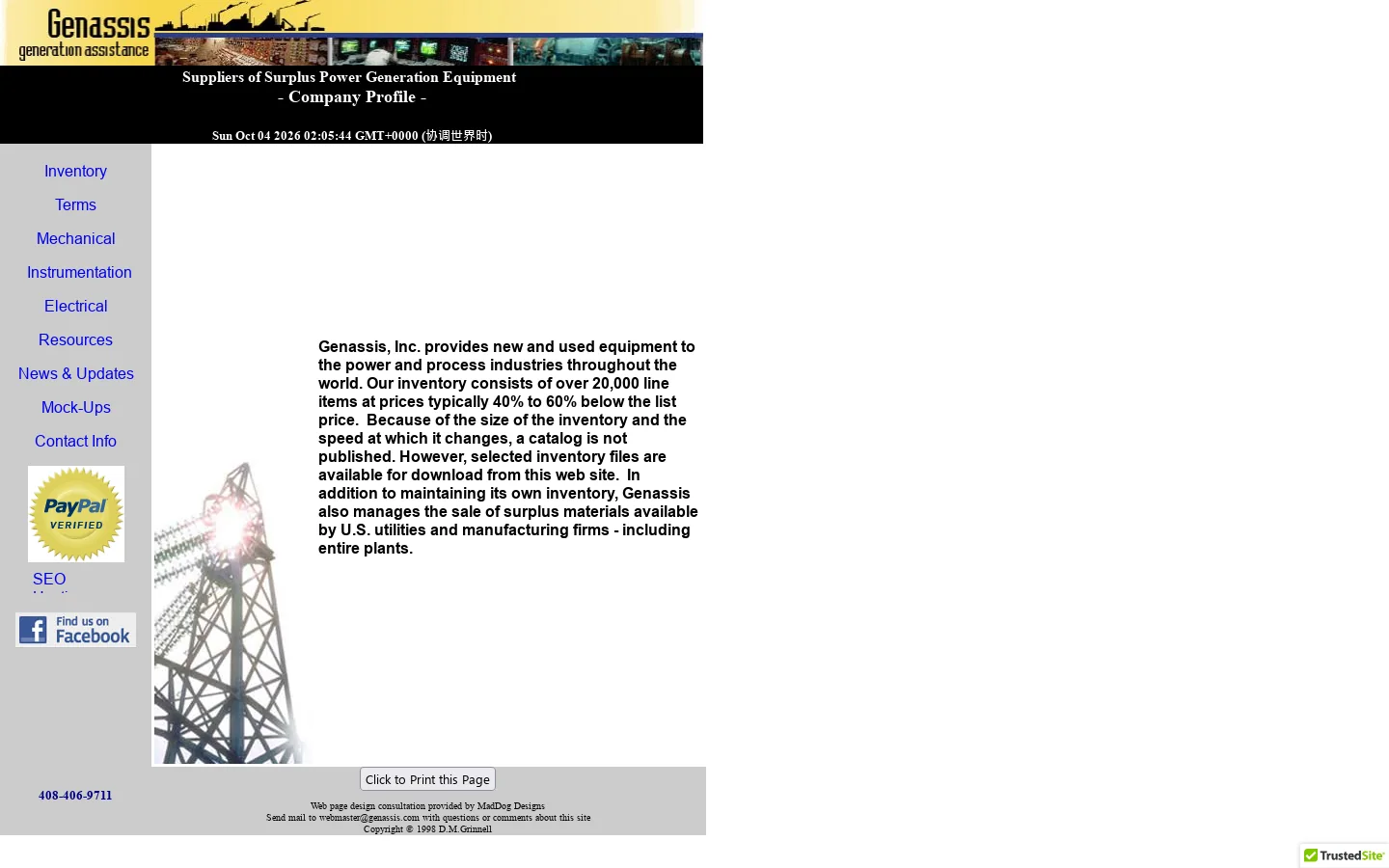 Genassis Inc. Capabilities and Company Information 首页截图