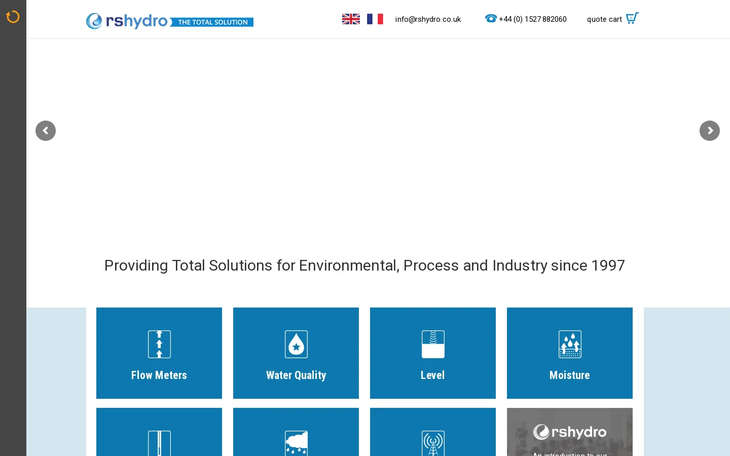 Ultrasonic Flow Meters, Water level, Water Quality, Water Samplers, Groundwater Monitoring, Telemetry 首页截图