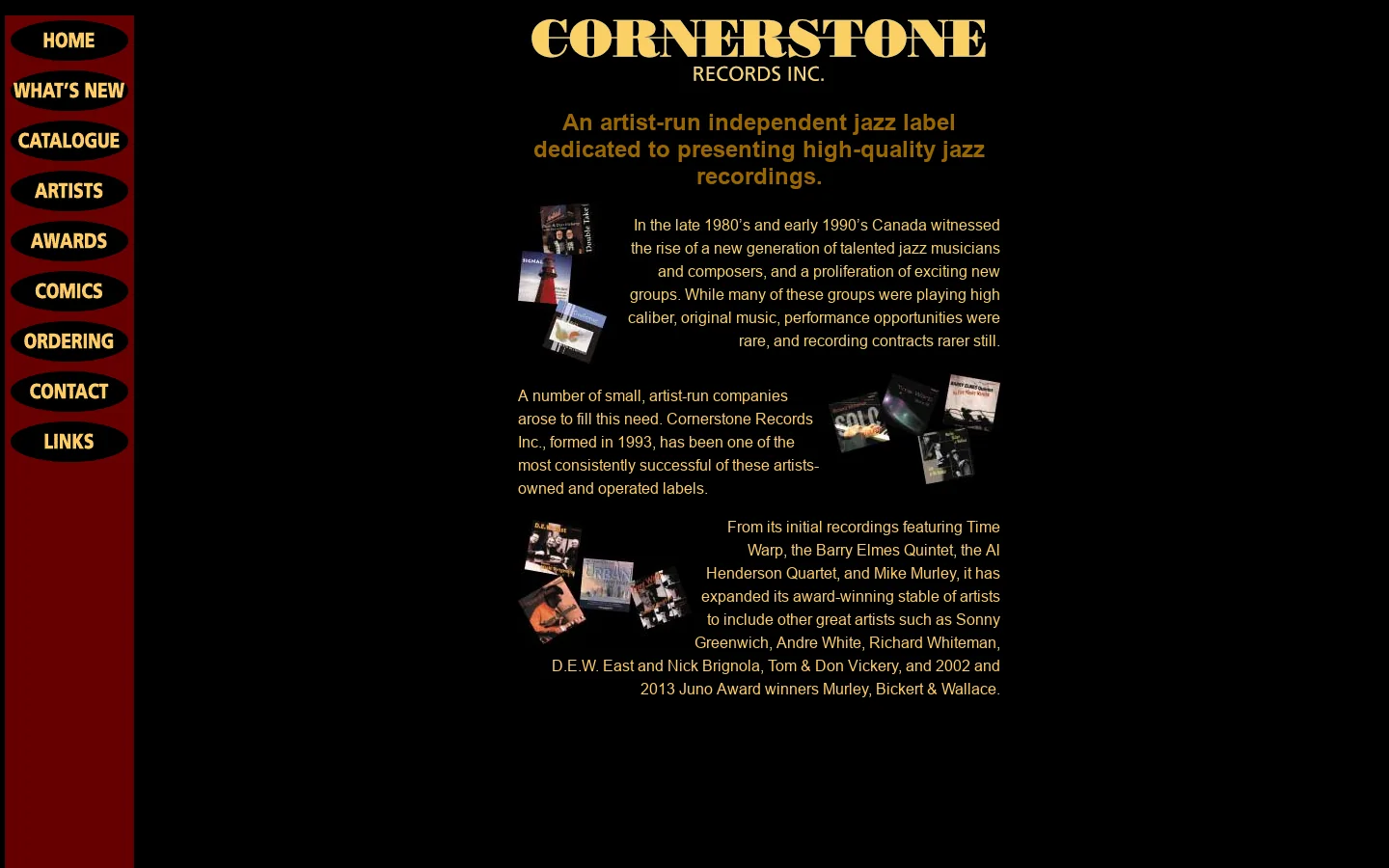 Welcome to Cornerstone Records 首页截图