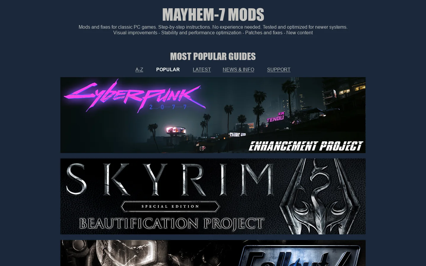 MayheM-7 Mods 首页截图