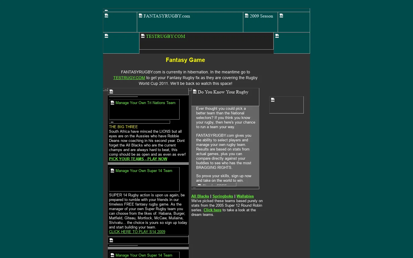 FANTASYRUGBY.com 首页截图
