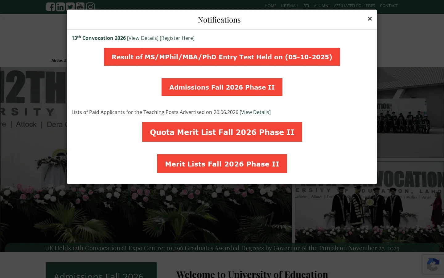 University of Education | Truth, The Ultimate Virtue 首页截图