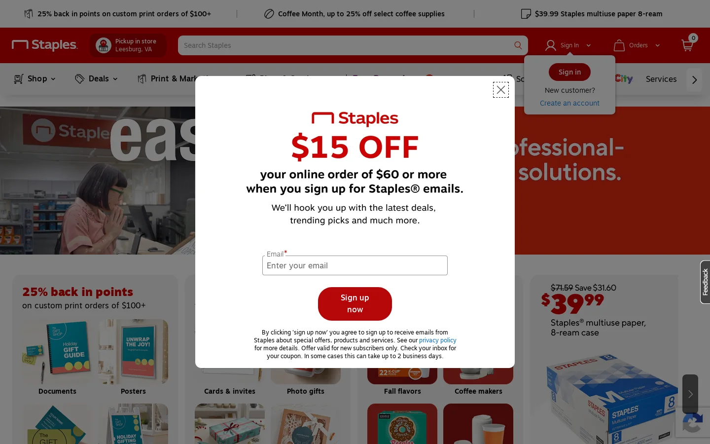 staples.com 首页截图