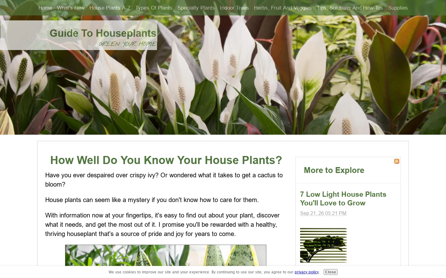 Guide to House Plants 首页截图
