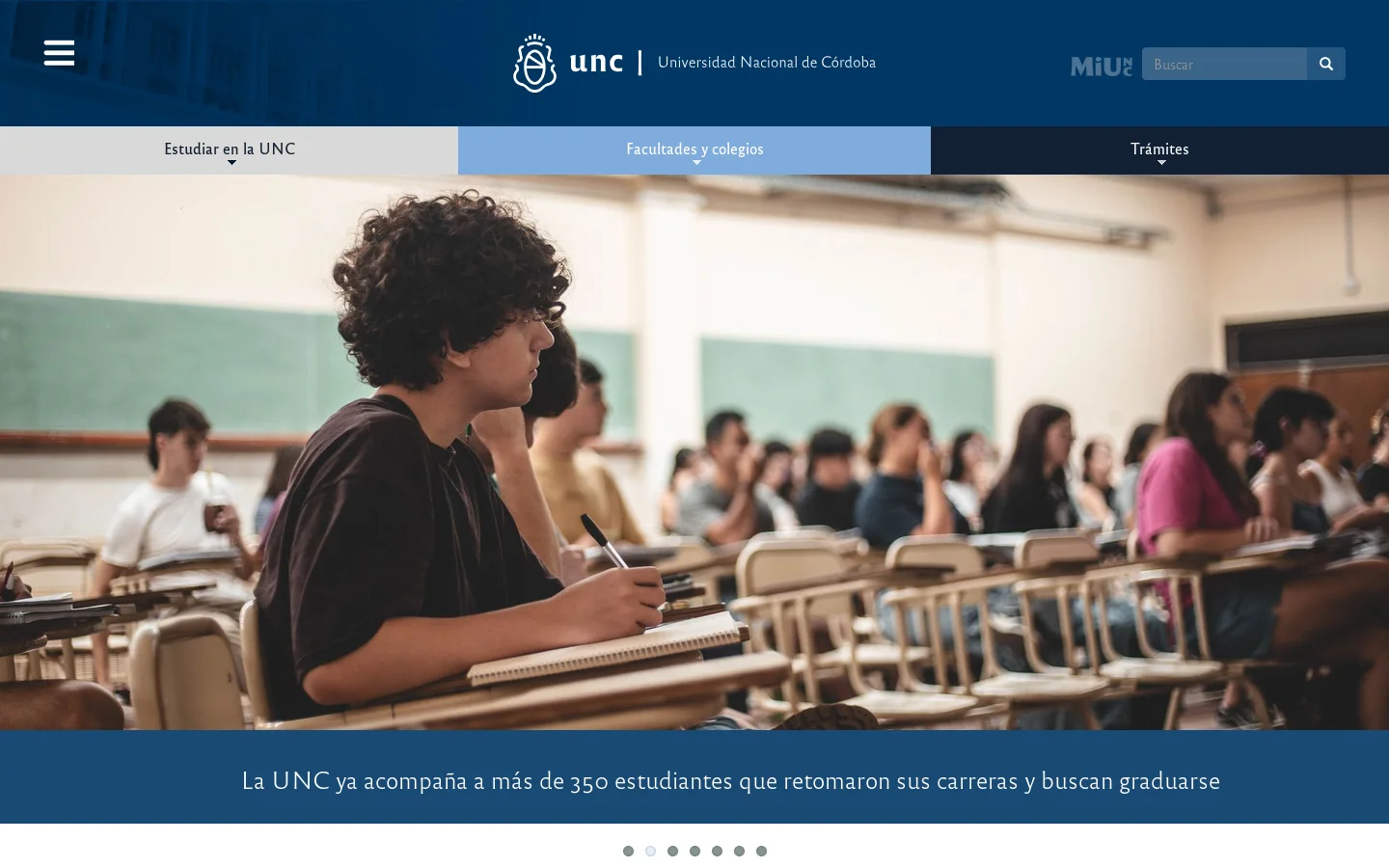 Universidad Nacional de Córdoba | Universidad Nacional de Córdoba 首页截图