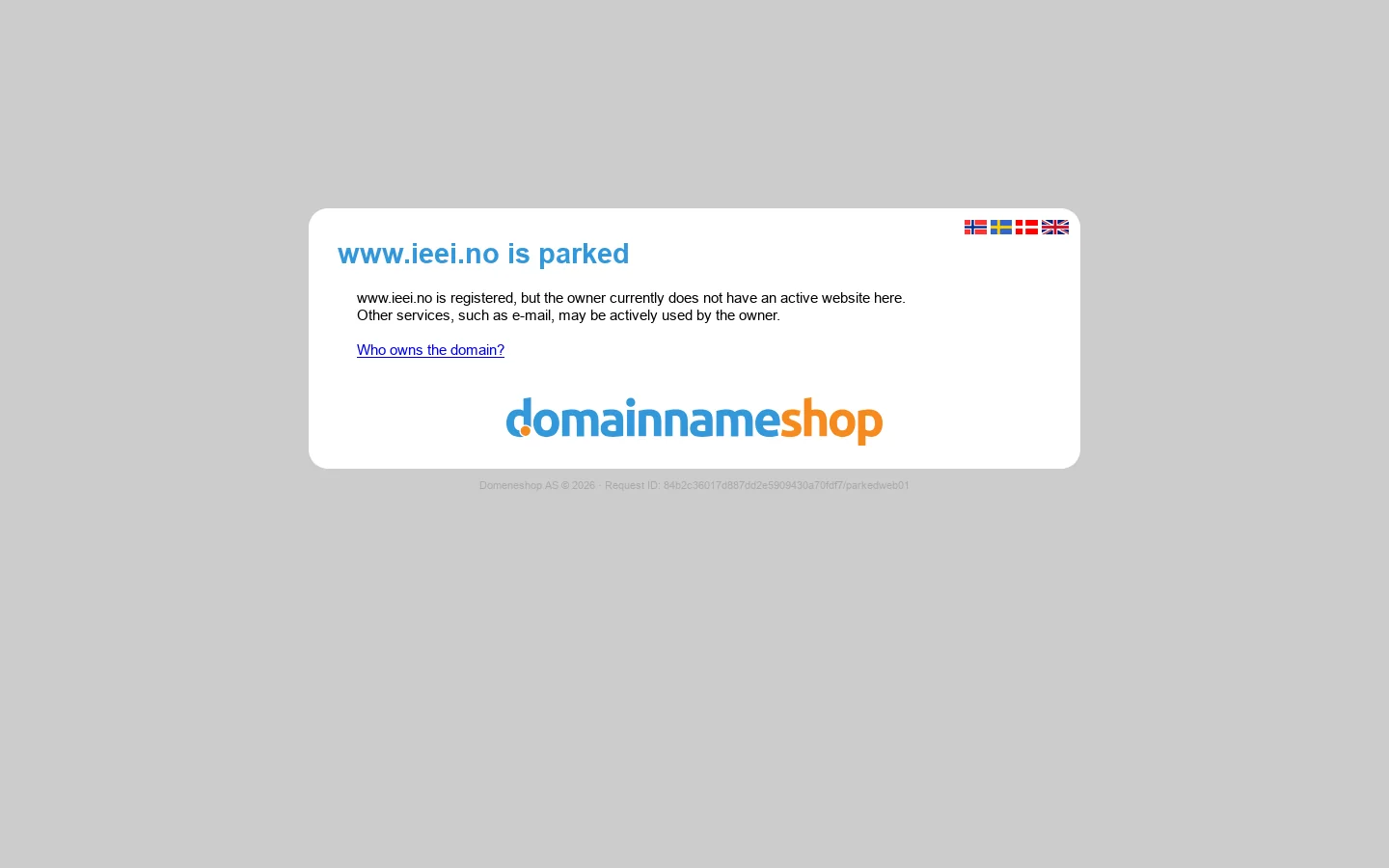 www.ieei.no is parked 首页截图