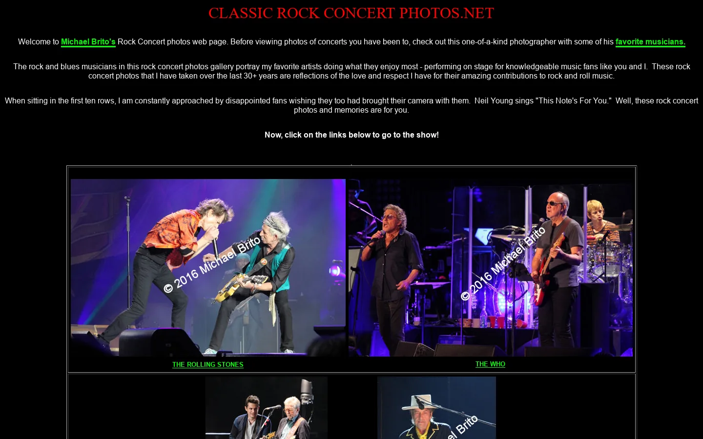 Classic Rock Concert Photos 首页截图