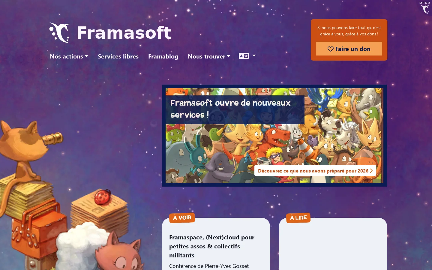 Framasoft 首页截图