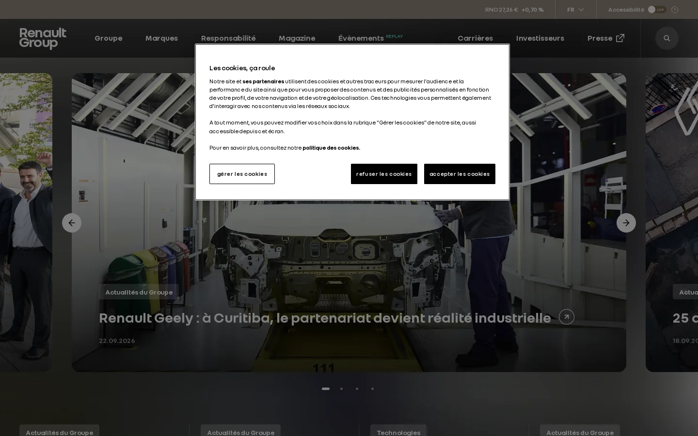 Une implantation mondiale au cœur des territoires- Renault Group 首页截图