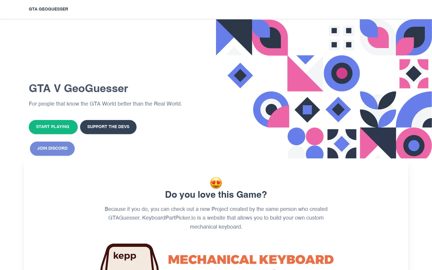 GTA GeoGuesser 首页截图