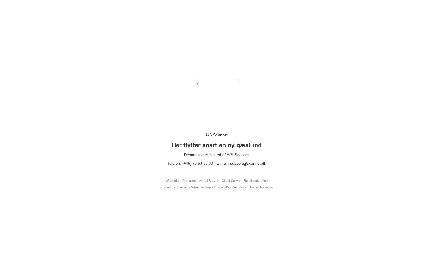 Webshop, Webhosting, Domæner og Cloud Server - A/S ScanNet 首页截图