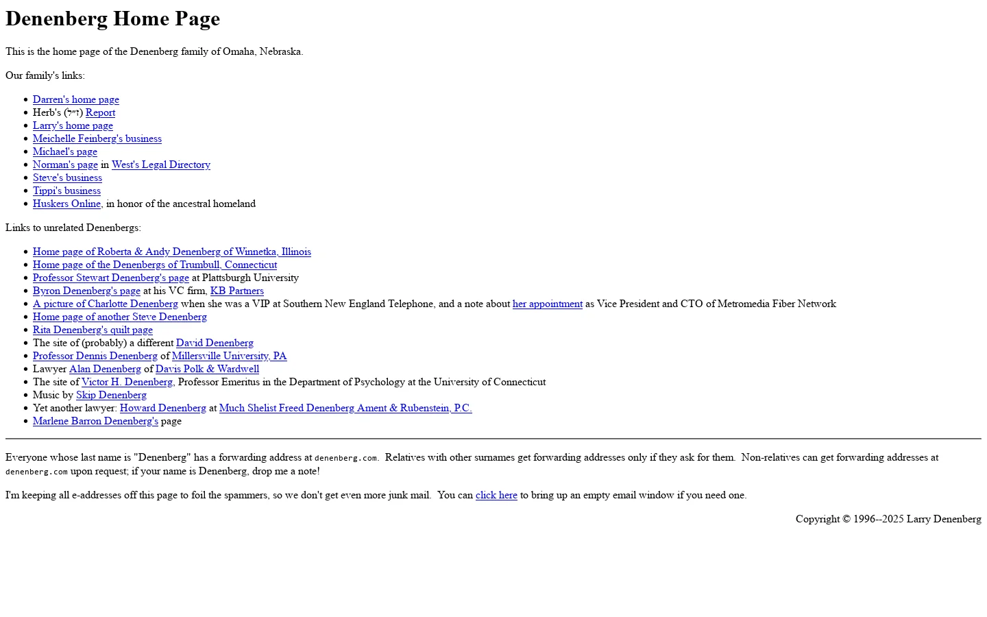 Denenberg Home Page 首页截图