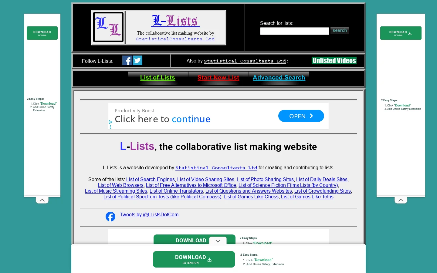 L-Lists 首页截图
