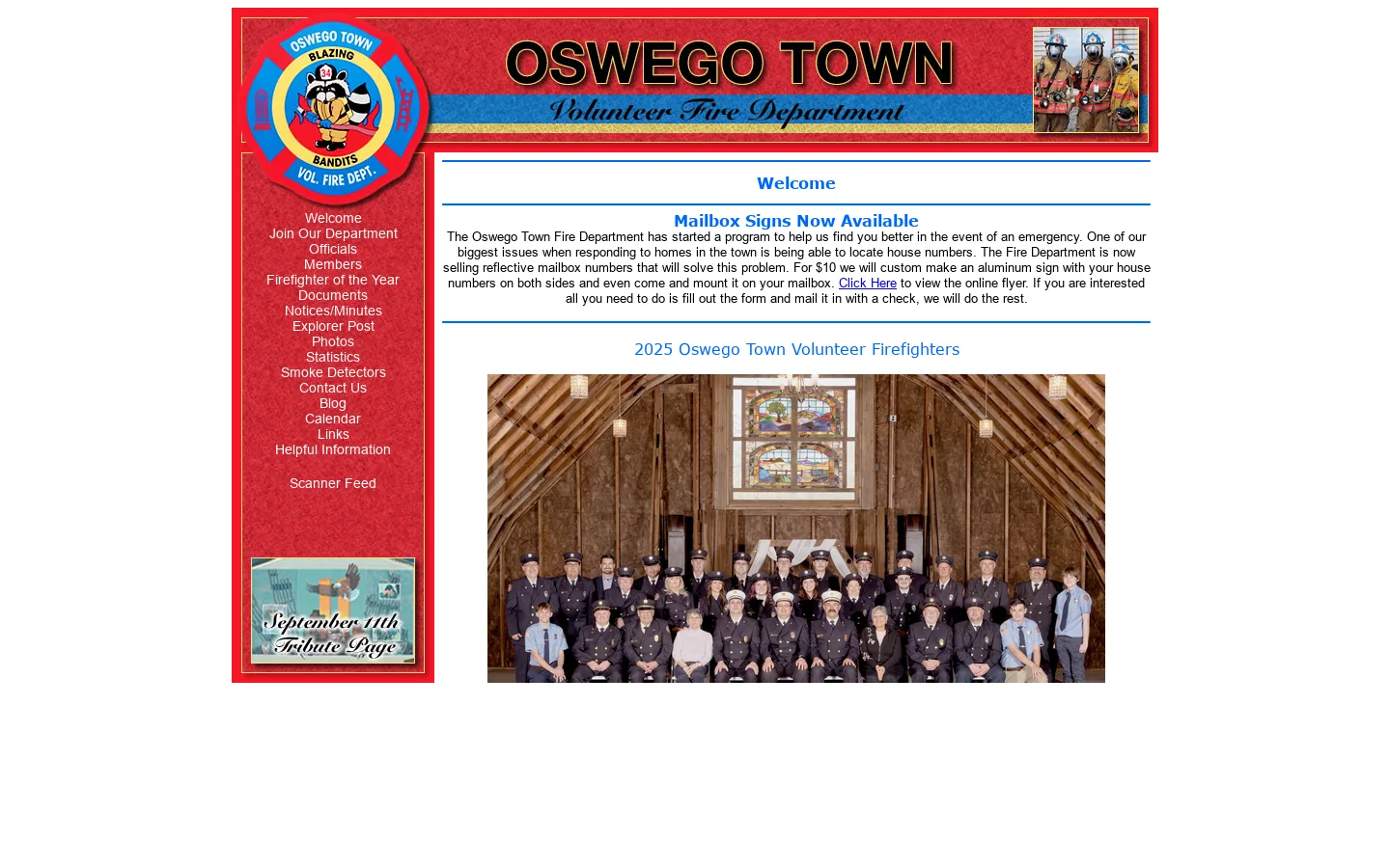 Oswego Town Fire Department 首页截图