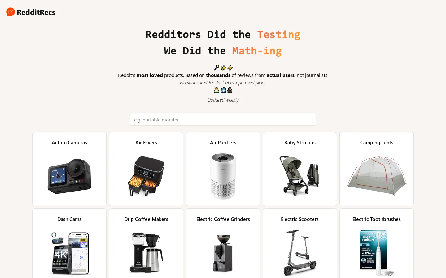 RedditRecs 首页截图