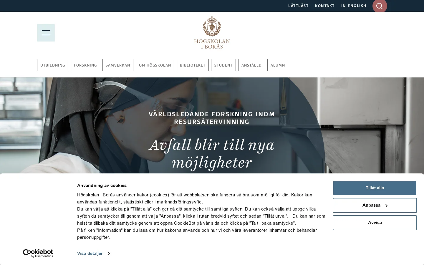 Högskolan i Borås - Högskolan i Borås 首页截图