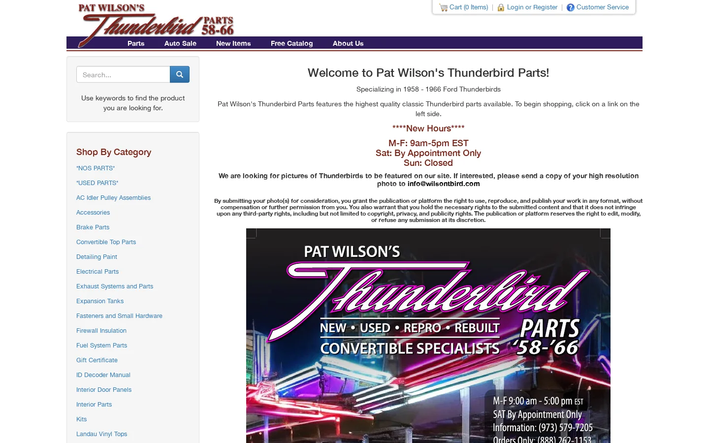 Pat Wilson's Thunderbird Parts 首页截图