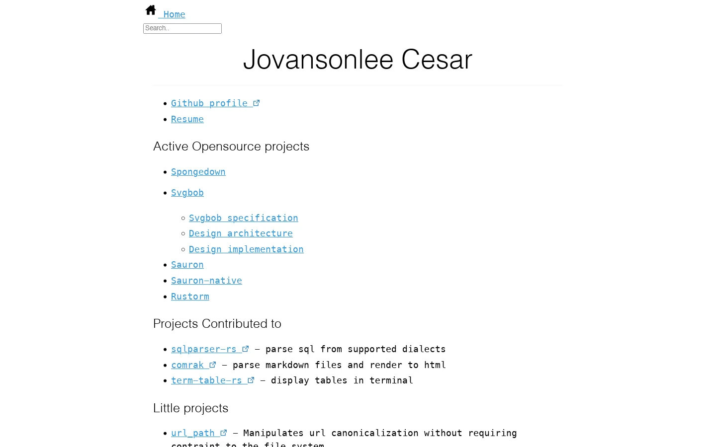 Jovansonlee Cesar 首页截图