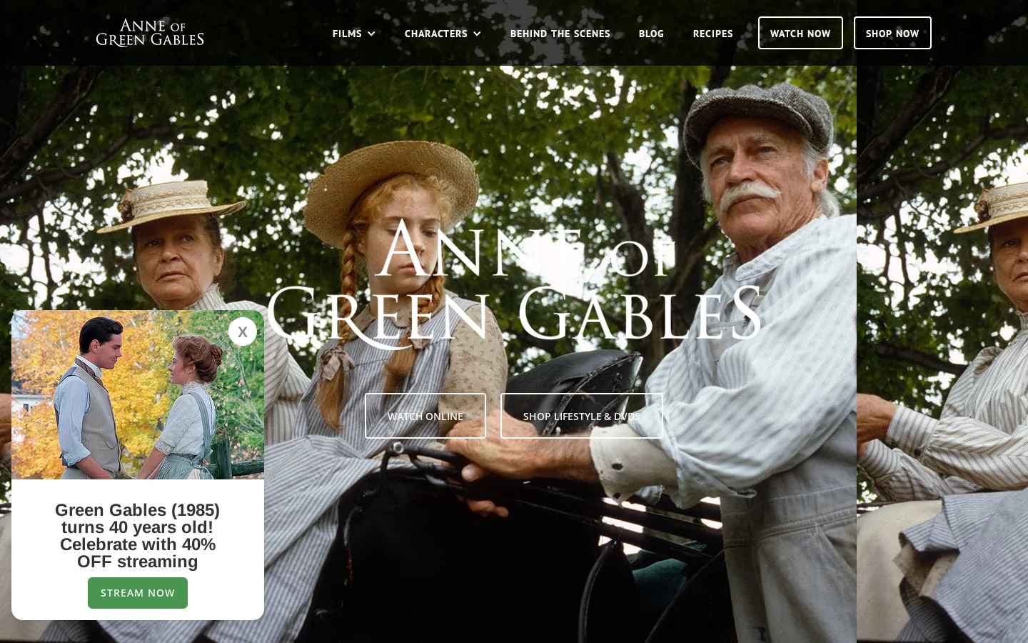 Anne of Green Gables 首页截图