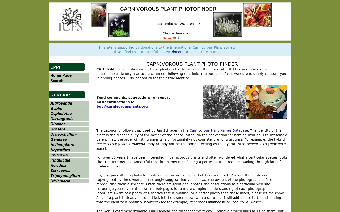 CARNIVOROUS PLANT PHOTO FINDER 首页截图