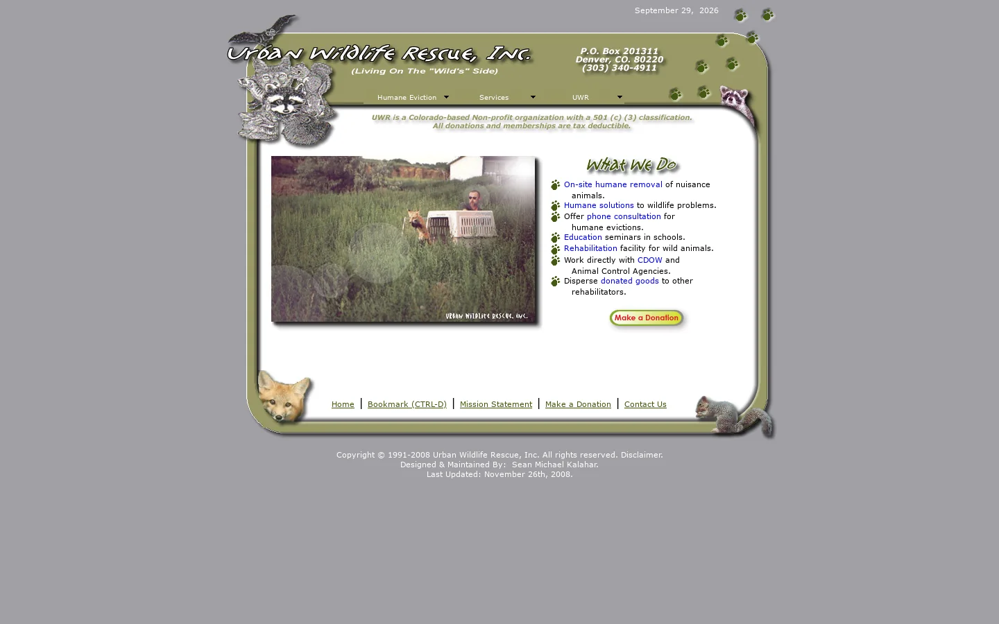 Urban Wildlife Rescue 首页截图