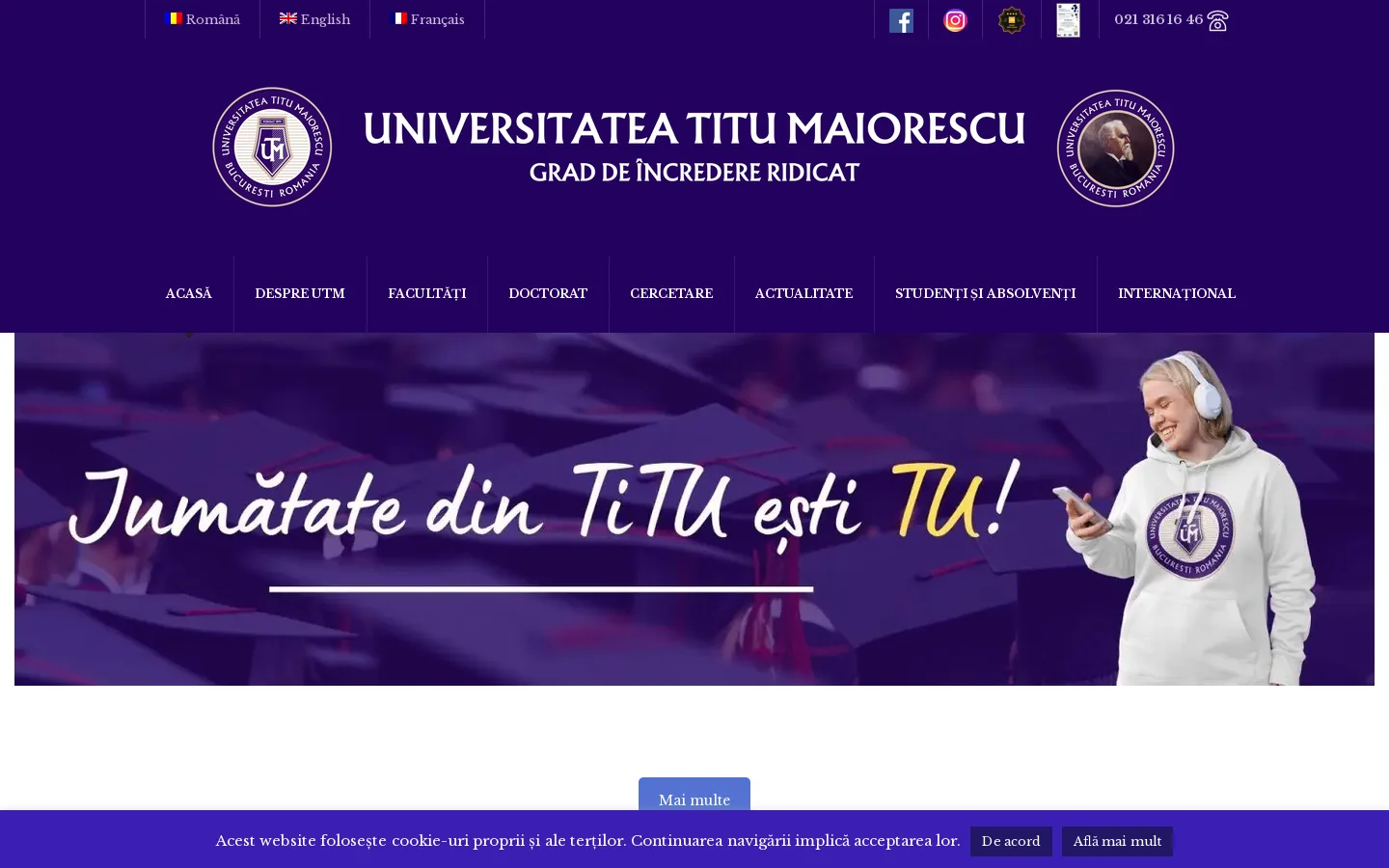 Universitatea Titu Maiorescu | Grad de încredere ridicat 首页截图