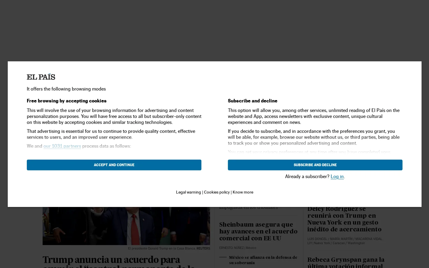 EL PAÍS: el periódico global 首页截图