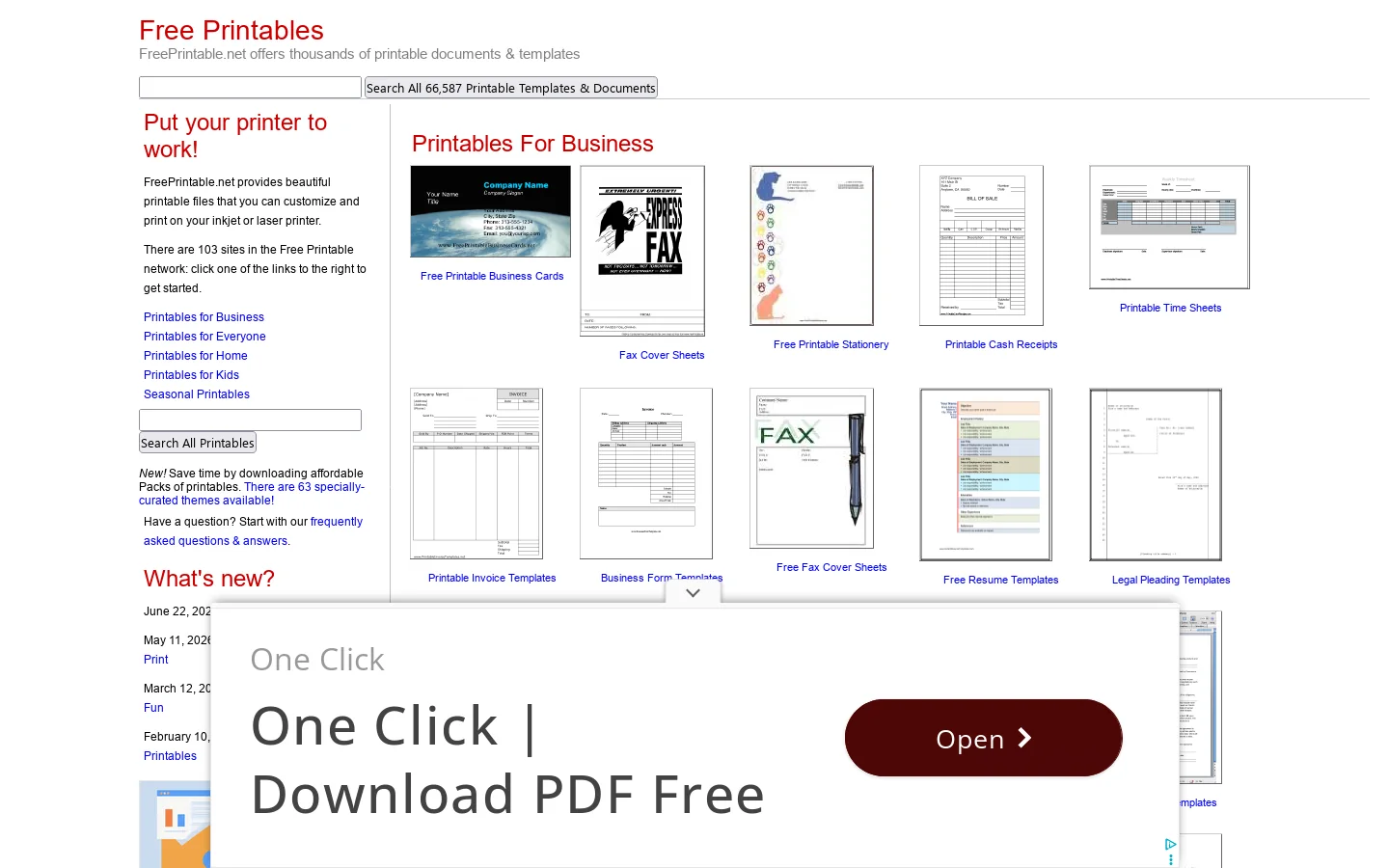 Free Printables 首页截图