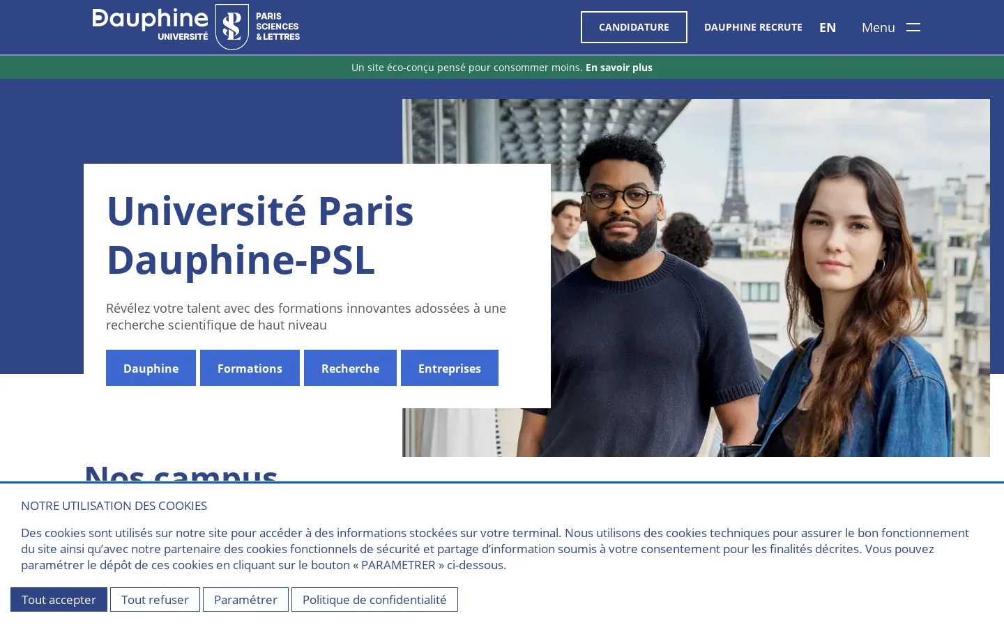 Université Paris Dauphine-PSL | Accueil 首页截图