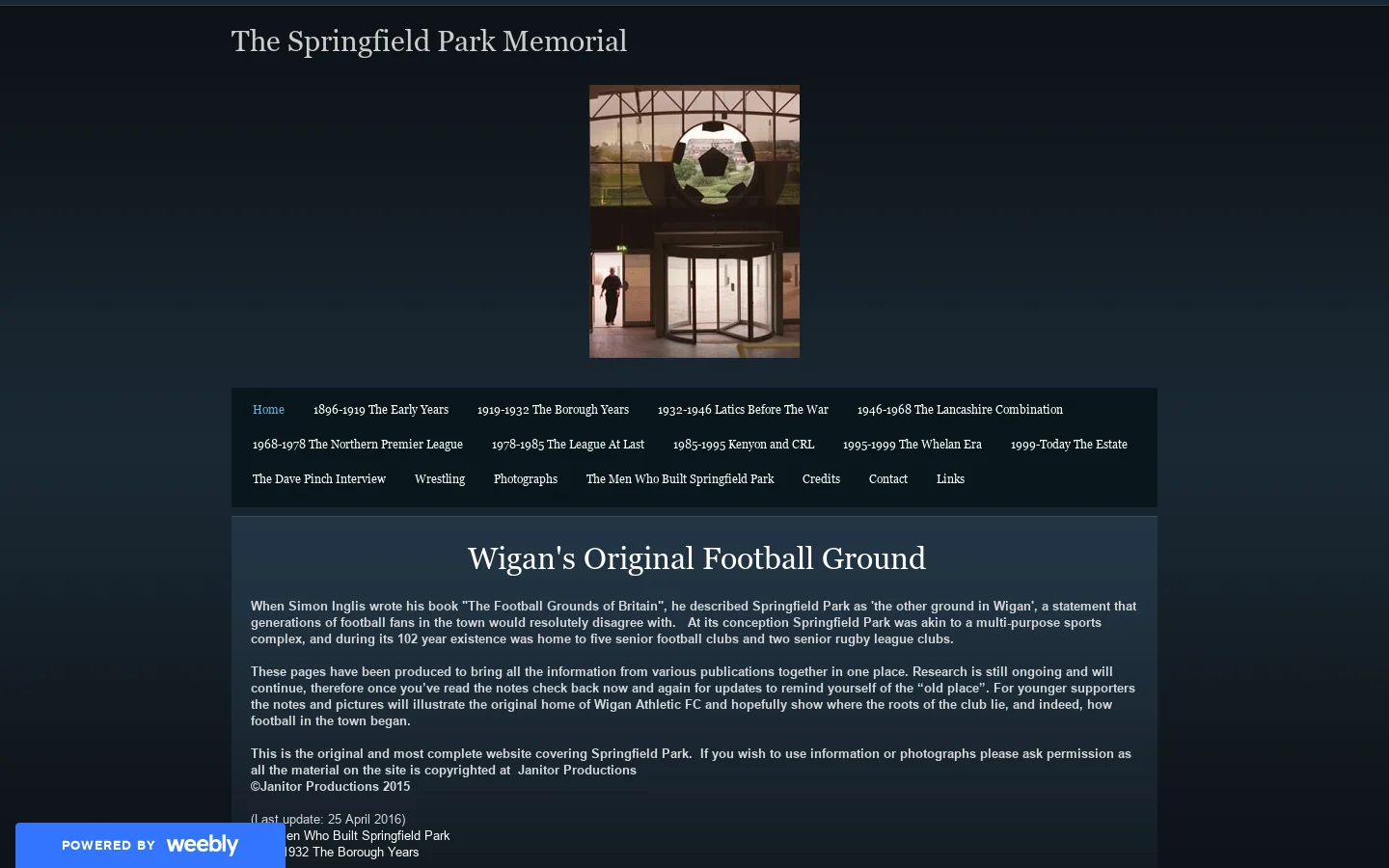 The Springfield Park Memorial - Home 首页截图