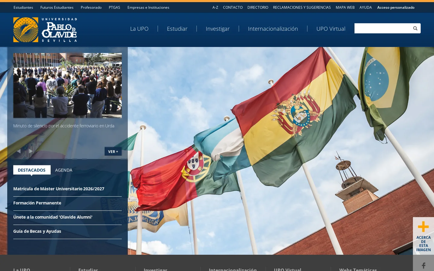 Universidad Pablo de Olavide, de Sevilla 首页截图