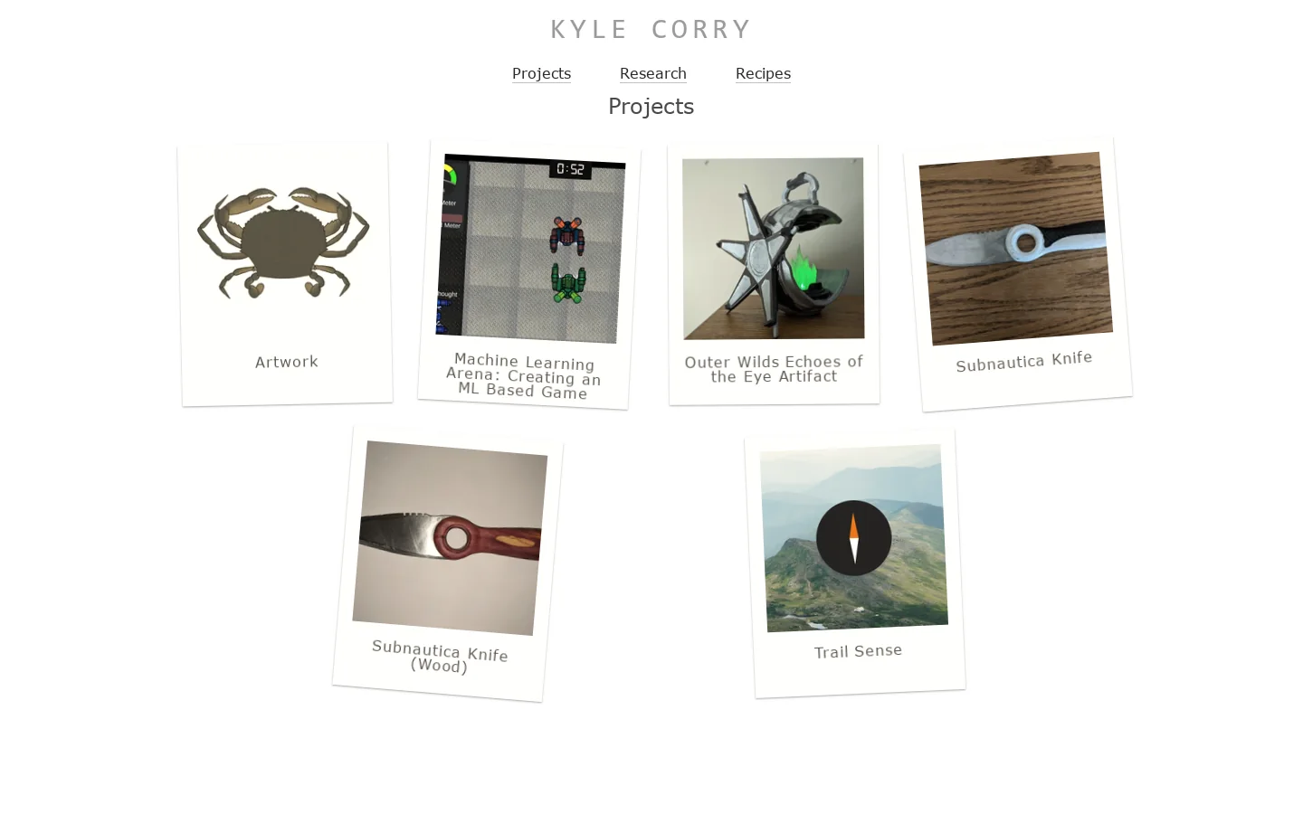 Kyle Corry 首页截图