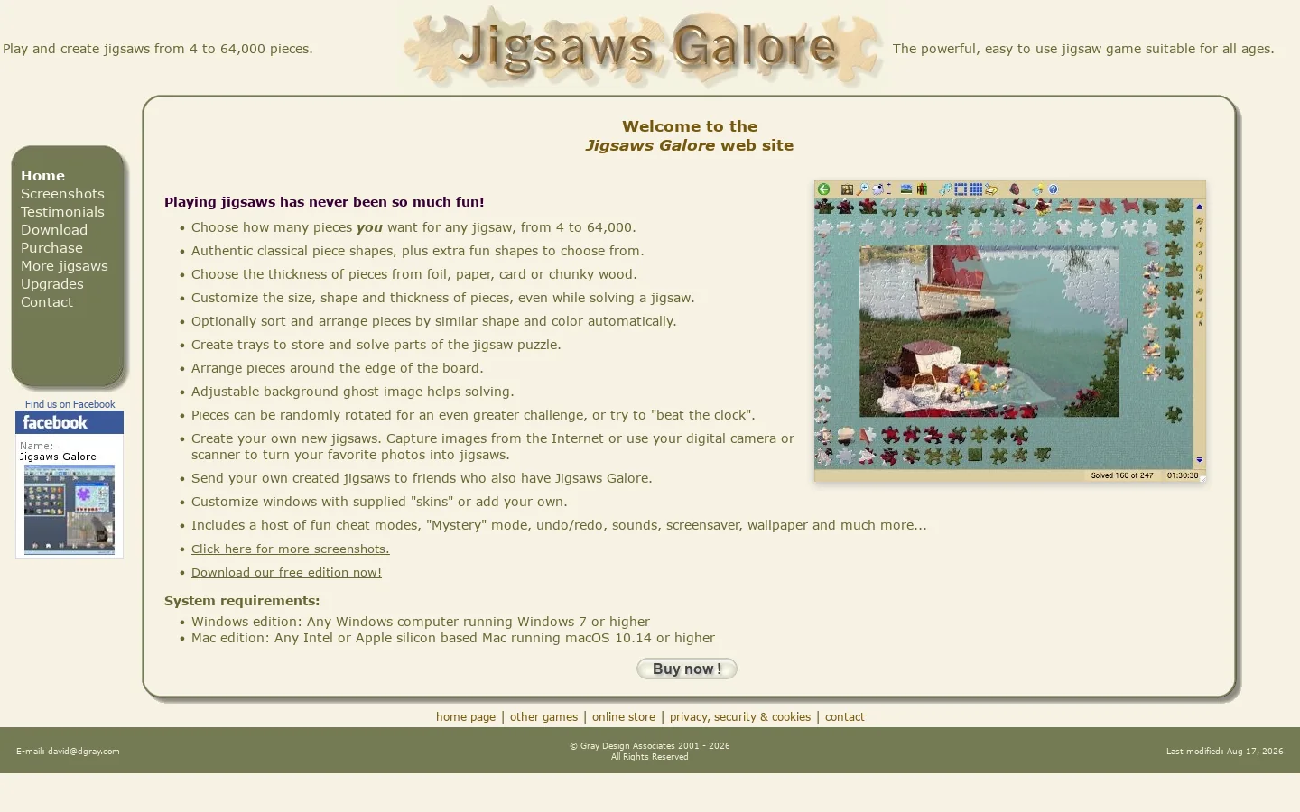 Jigsaws Galore jigsaw puzzle game 首页截图