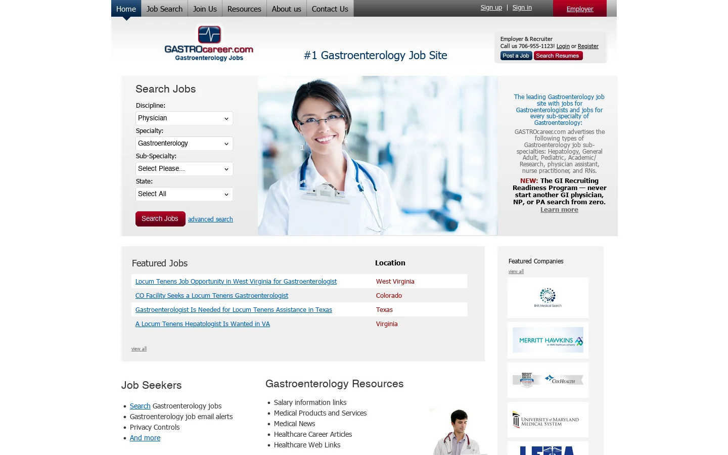 GASTROcareer.com 首页截图