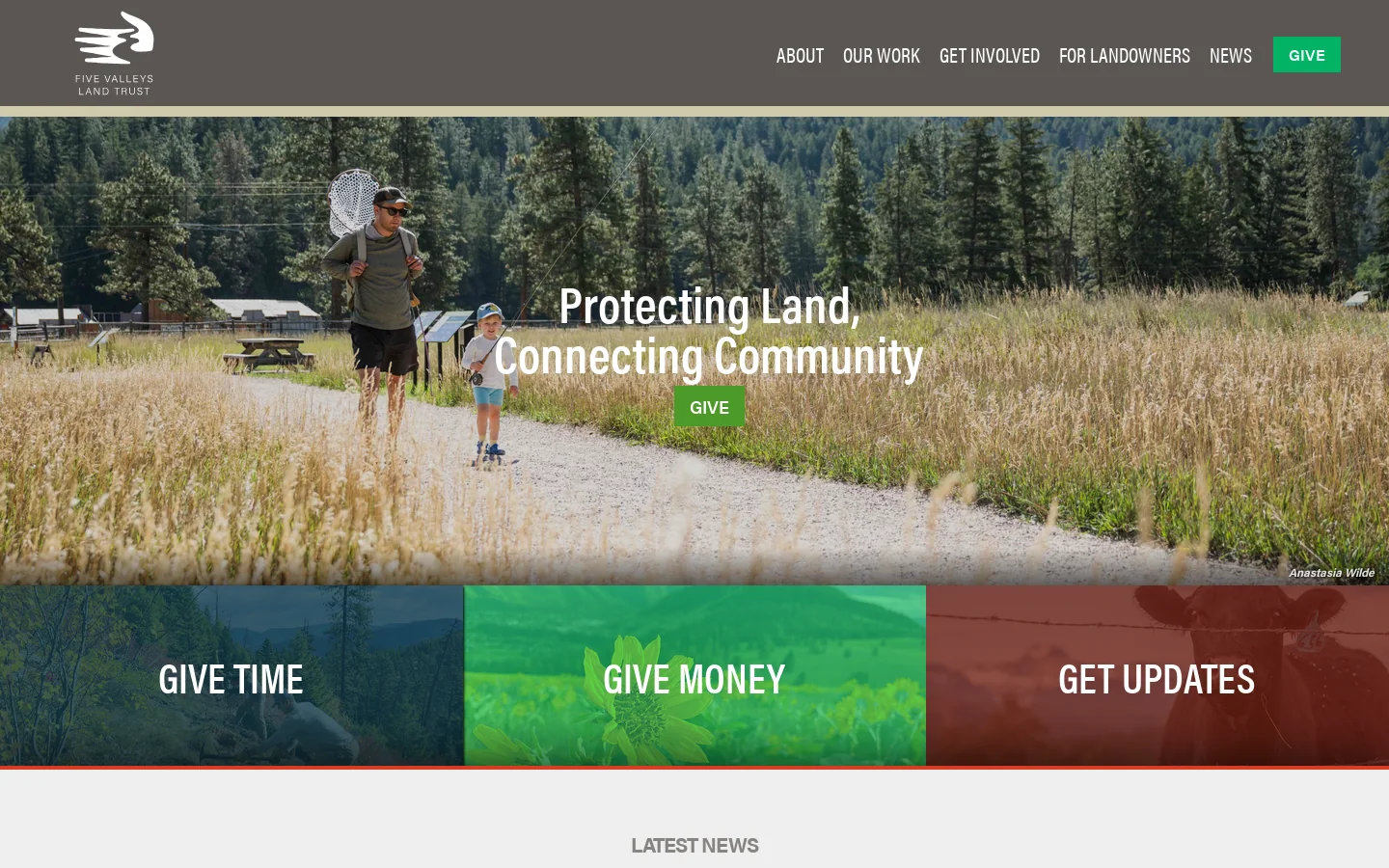 Five Valleys Land Trust 首页截图